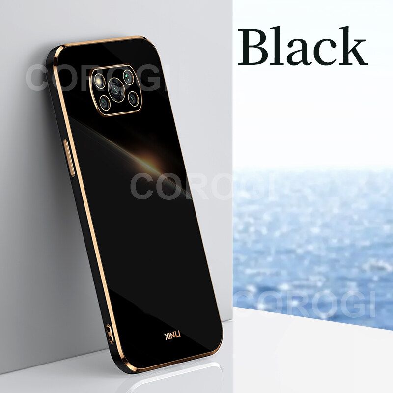 For Xiaomi POCO X3 Pro / Xiaomi POCO X3 NFC Cover Fashion Shiny Plating Square Bumper Slim Phone Case Soft TPU Silicone Shockproof Protective Back Cover