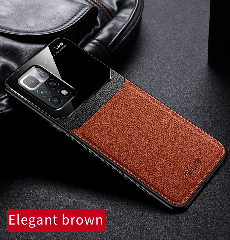 iCaseCover for Xiaomi Redmi 10 Soft Case Hybrid TPU Leather Tempered Glass Shockproof Back Cover