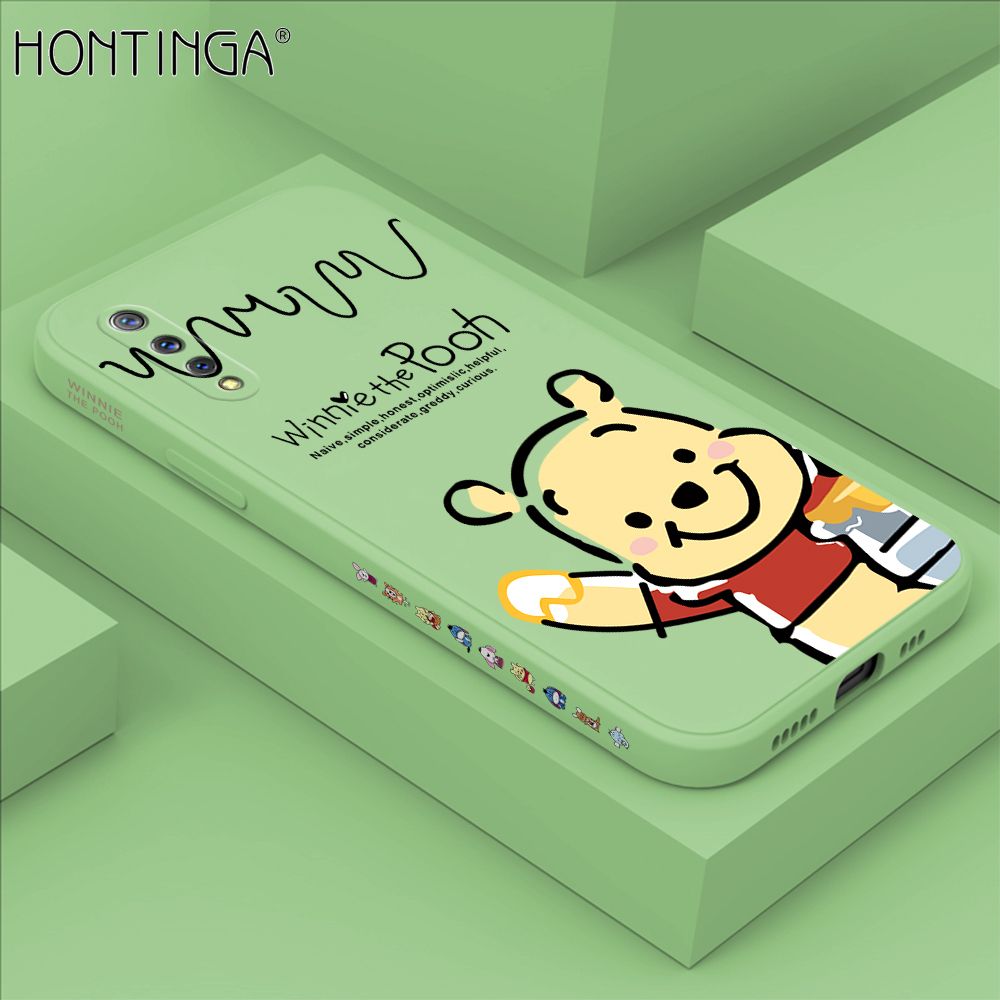 Hontinga for Vivo S1 Case Side Design Hello Little Bear Back Cover Soft Square Edge Pattern Liquid Silicone Trend Phone Cases