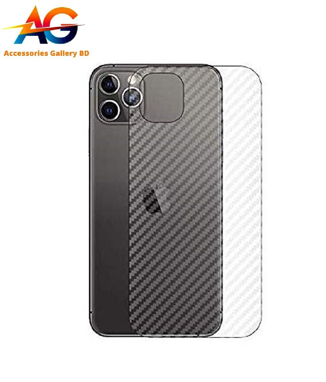 Apple_iPhone 11 Pro Max Carbon Fiber Sticker Vinyl Back Poly Skin Protector