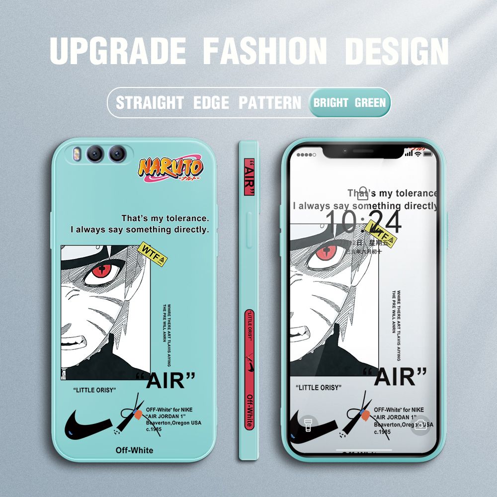 Jizetin for Xiaomi Mi 6 Case Side Design Phone Cover Anime Uzumaki Naruto Cover Square Edge Pattern Liquid Silicone Trend Case