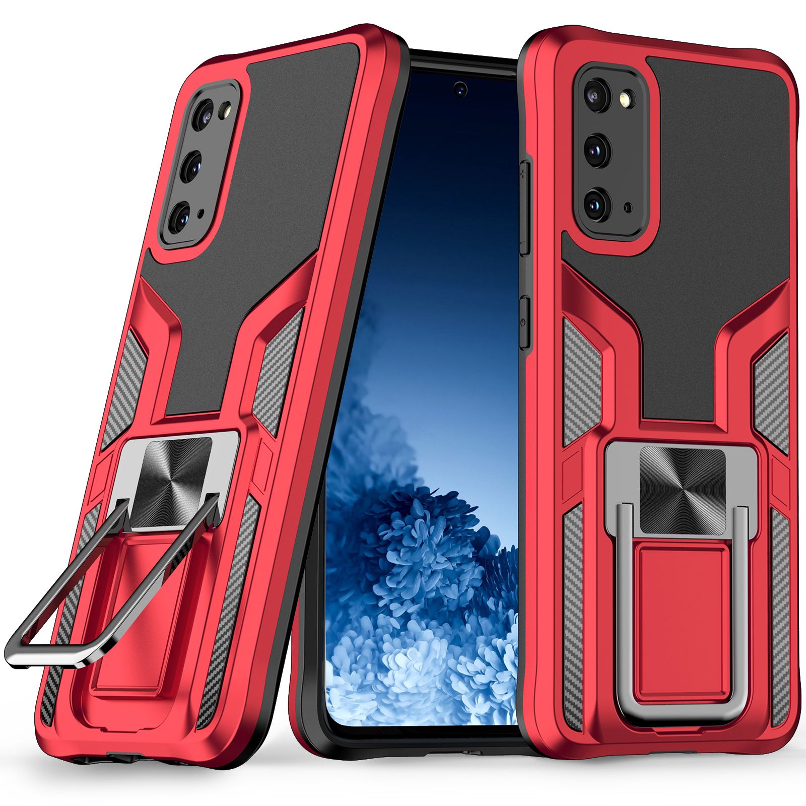 For Samsung Galaxy S20 Dual Layer Built-in Kickstand Heavy Duty Military Grade Shockproof Drop Protection Cover