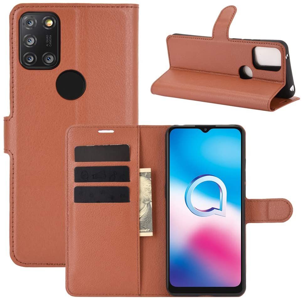 for Alcatel 3X 2020 case, PU Leather with Card Holder Case Wallet Flip with Stand Cover Protective Shell for Alcatel 3X 2020 Phone Case