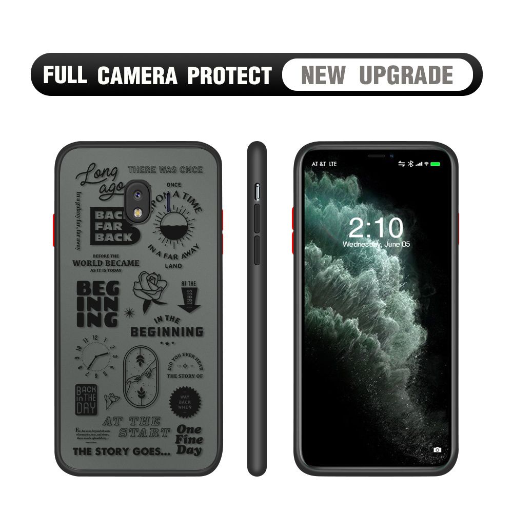 Hontinga for Samsung J4 2018 Case Popular Clock Poster Camera Shockproof Protection Cases Edge Frosted Transparent Phone Cover