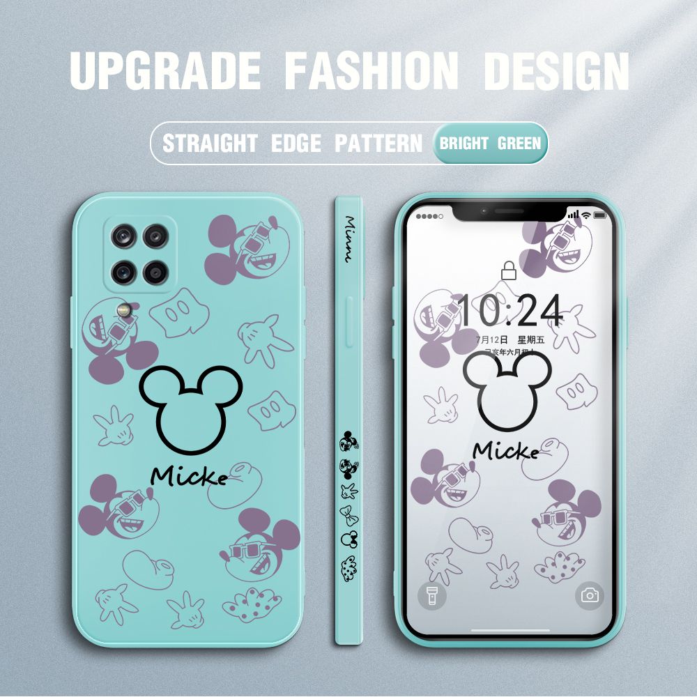 Jizetin for Samsung Galaxy A12 5G / A12 / M12 Case Creative Printing Pattern Side Design Phone Case Square Edge Pattern Liquid Silicone Cases Full Cover Camera Shockproof Protective Case