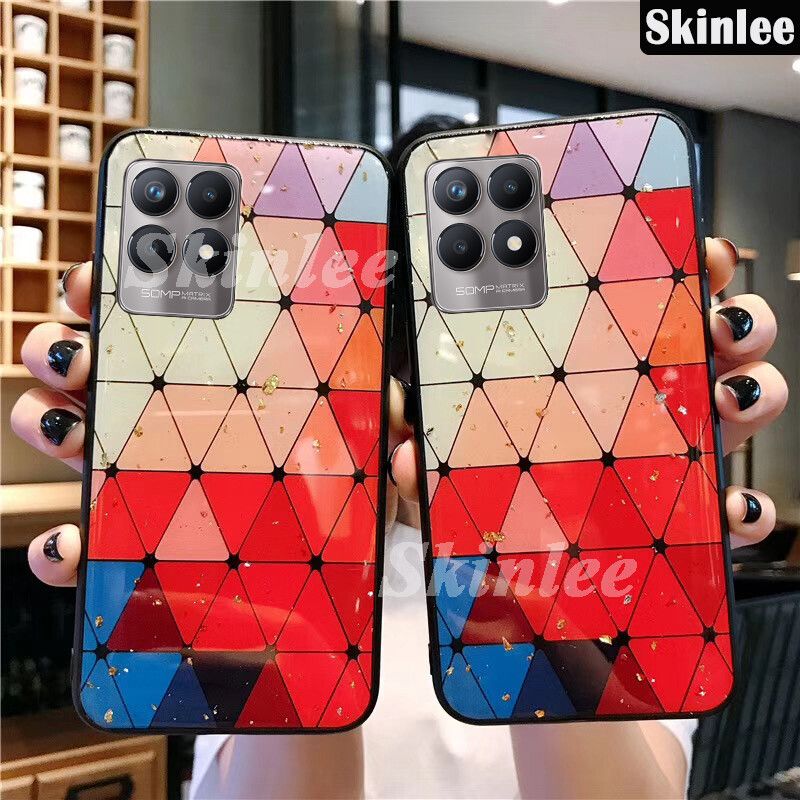 For Realme 8i Phone Case Shiny Gold Foil Phone Soft Cover Realme 8i Cases Tective Back Cover