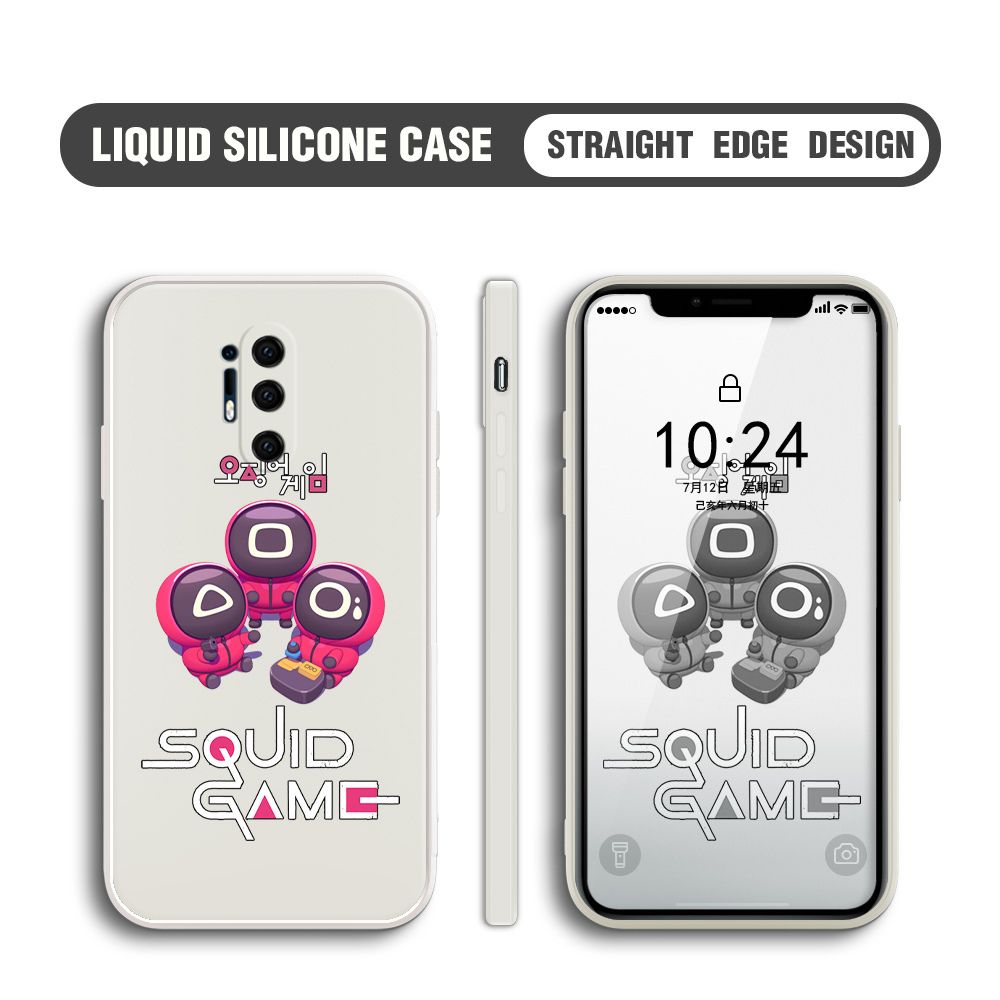 UCUC for OnePlus 8 Pro Case Cute Cartoon Cute Squid Character Phone Cover Square Liquid Silicone Shockproof Phone Protective Case