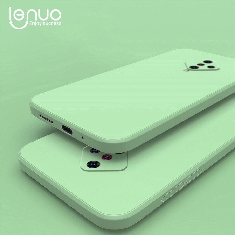 Lenuo Luxury Square Liquid Silicone Phone Case For Vivo S1 Pro Thin Soft Back Cover Candy Casing