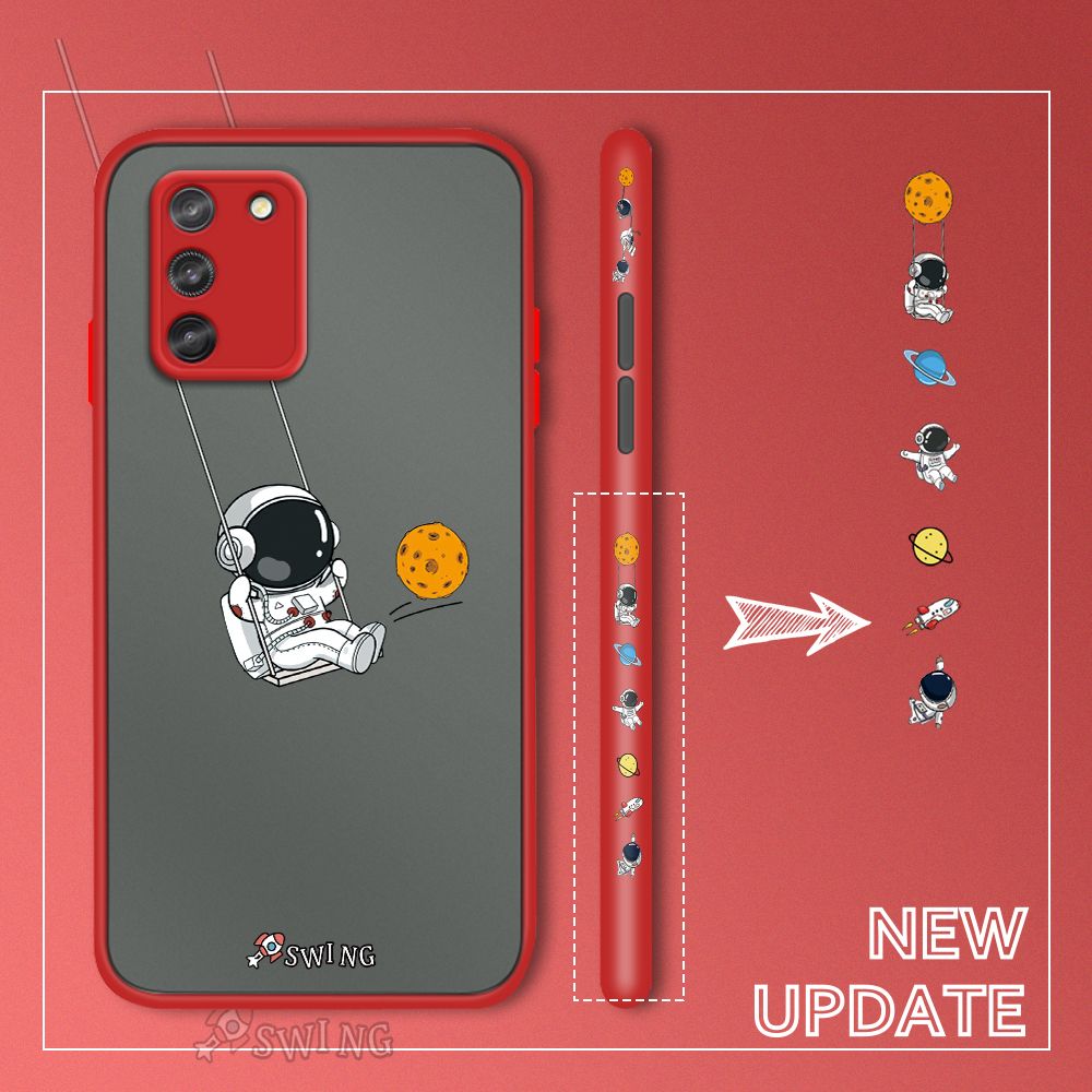 UCUC for Samsung Galaxy S10 Lite Back Cover Swing Astronaut Side Printed Design Phone Case Ultra Thin Frosted Cover Shockproof Phone Cover