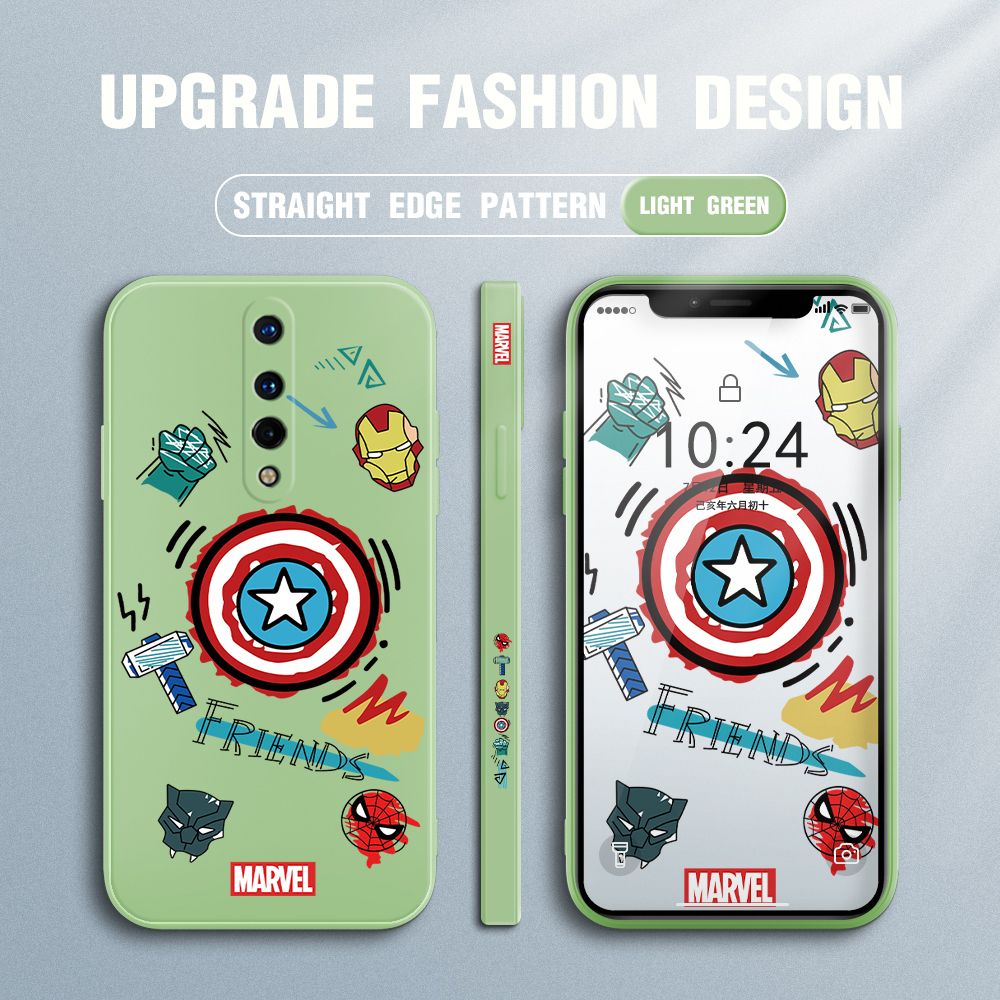 Jizetin for OnePlus 8 Back Cover Hero Props Side Design Liquid Silicone Phone Case Soft Full Camera Protect Phone Cases
