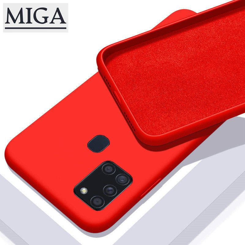 for Samsung Galaxy A21S Liquid Silicone Phone Case Comfortable Feeling Ultra-thin Protective Cover Soft Shell