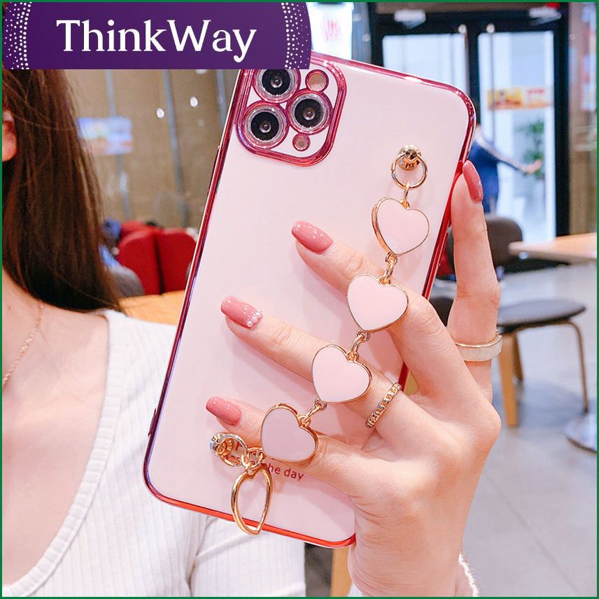 OppoReno6 mobile phone shell new suitable for realme5 protective sleeve R17Pro electroplating bracelet A94F19 goddess