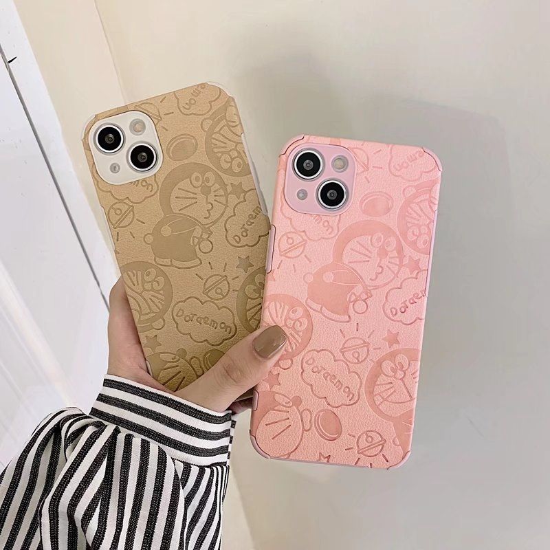 Olige Case For Vivo V20 Pro X50 Pro X60 S1 Y50 Y30 Y20 Y20i Y20s Y12s Y17 Y12 Y15 Y70S V9 Youth ins Trend Cute Doraemon Camera Protection Leather Shockproof Couple Soft Phone Cover