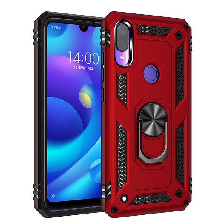 Armor Phone Case For Xiaomi Redmi 9 9T A3 Play CC9 SE CC9E Note 7 7A 8 8A K20 8T Lite Pro With Magnetic Metal Ring Stand Cover