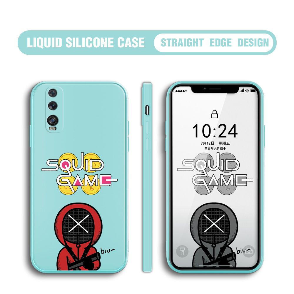 Jizetin for OPPO Find X2 Case Fashion Cartoon Judge Role Phone Cover Square Liquid Silicone Trend Phone Case