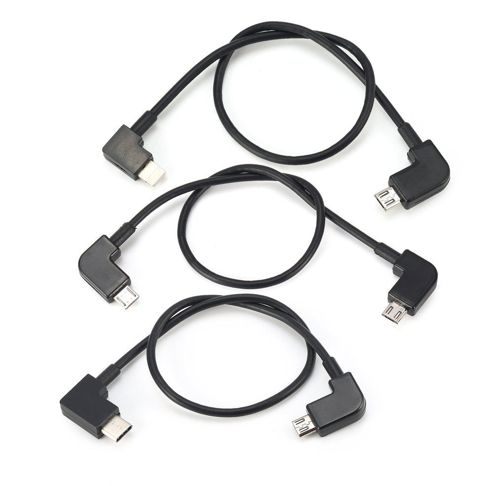 MA Micro USB to Lighting/Type C/Micro USB Data Cable For DJI Spark Mavic Control-Black