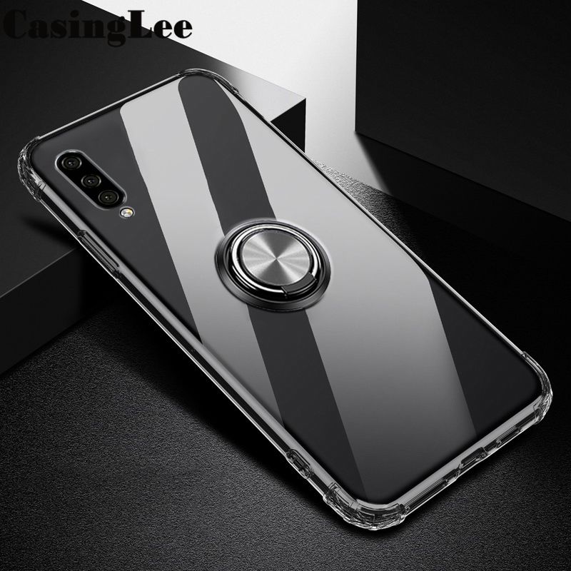 Protect Cover For Samsung Galaxy A50 Case Clear Transparent Airbag Protector Shockproof Car Magnetic Holder Back Cover Samsung A50 Back Cover For girls and Boys
