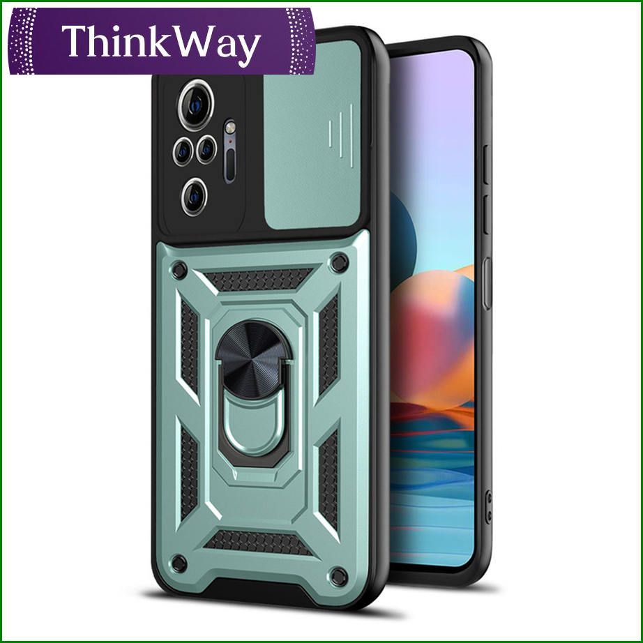 Phone Case Shockproof Armor Push Pull Camera Protection Casing Magnetic Ring Stand Cover  For Redmi Note9S/Redmi Note9 pro 4G/Redmi Note9pro Max & Redmi K40/K40 Pro/Xiaomi 11i/Poco F3