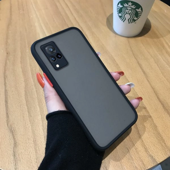 Vivo V21 / Vivo V21 5G - Luxury Shockproof Frosted Transparent Matte Phone Back Cover - মোবাইল ফোন - Phone