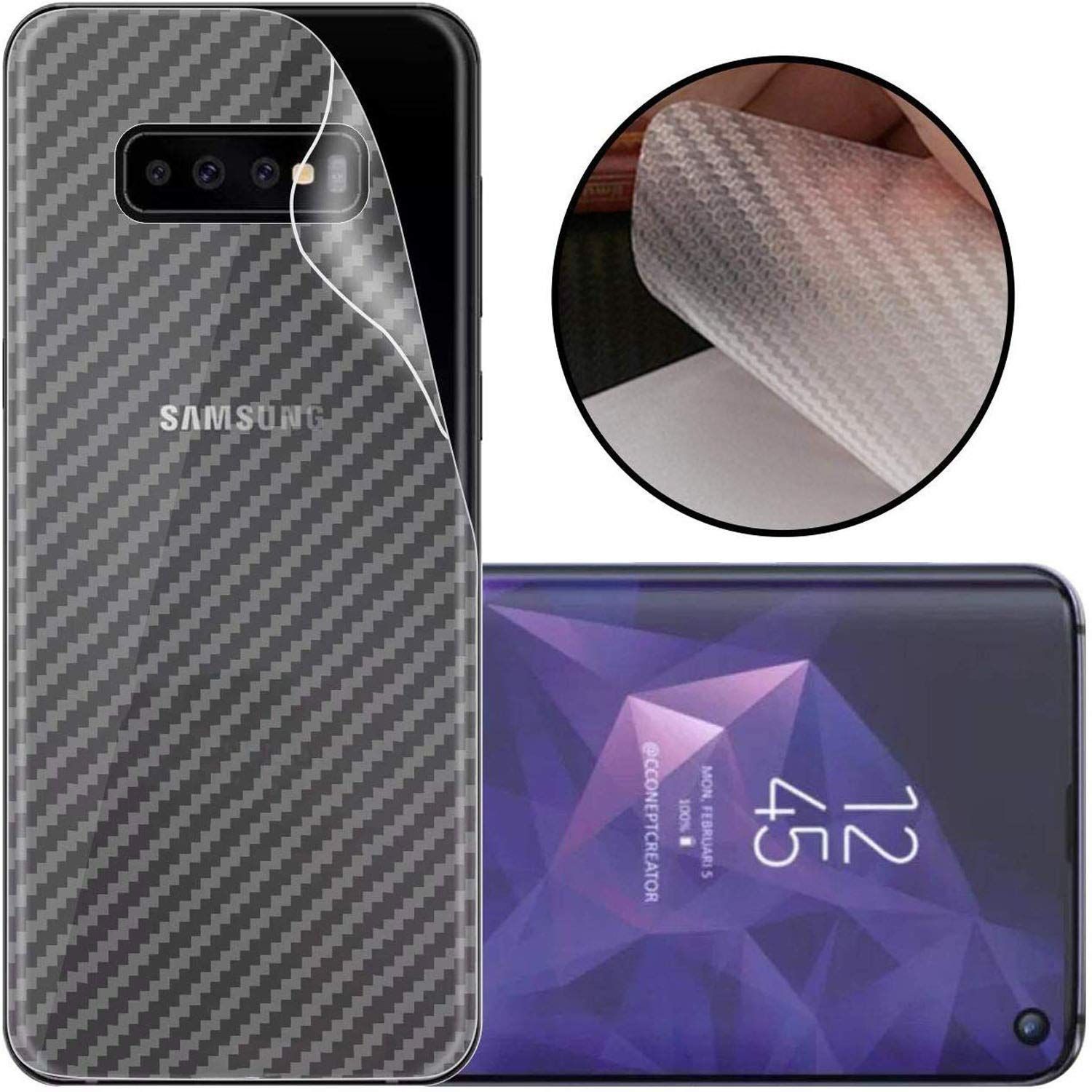 Samsung Galaxy S10 Carbon Fiber Sticker Vinyl Back Poly Skin Protector
