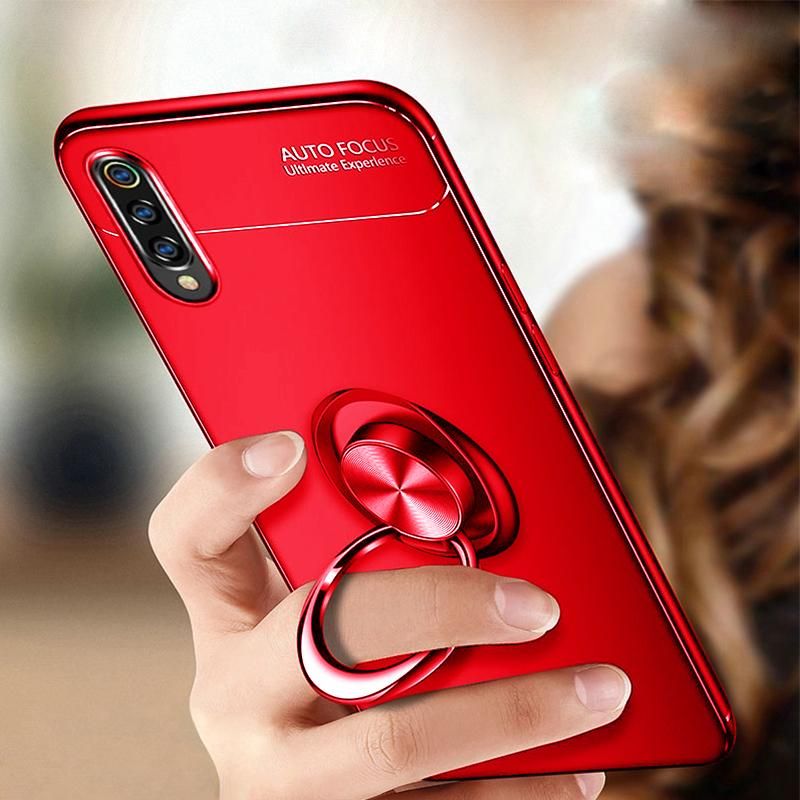 For Samsung Galaxy A50s / A50 / A30s Case, [Work with Magnetic Car Mount] 360 Degree Rotating Magnetic Suction Metal Ring Kickstand Phone Case Shockproof Drop Protection Soft TPU Casing Back Cover