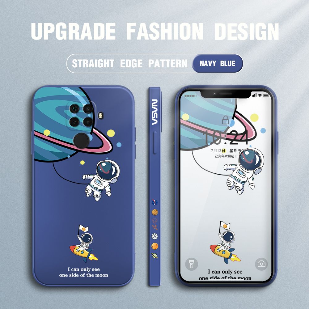 FHKL for Huawei Nova 5i Pro Back Cover Cartoon Astronaut Side design Soft Case Multicolor Liquid Silicone Phone Cases