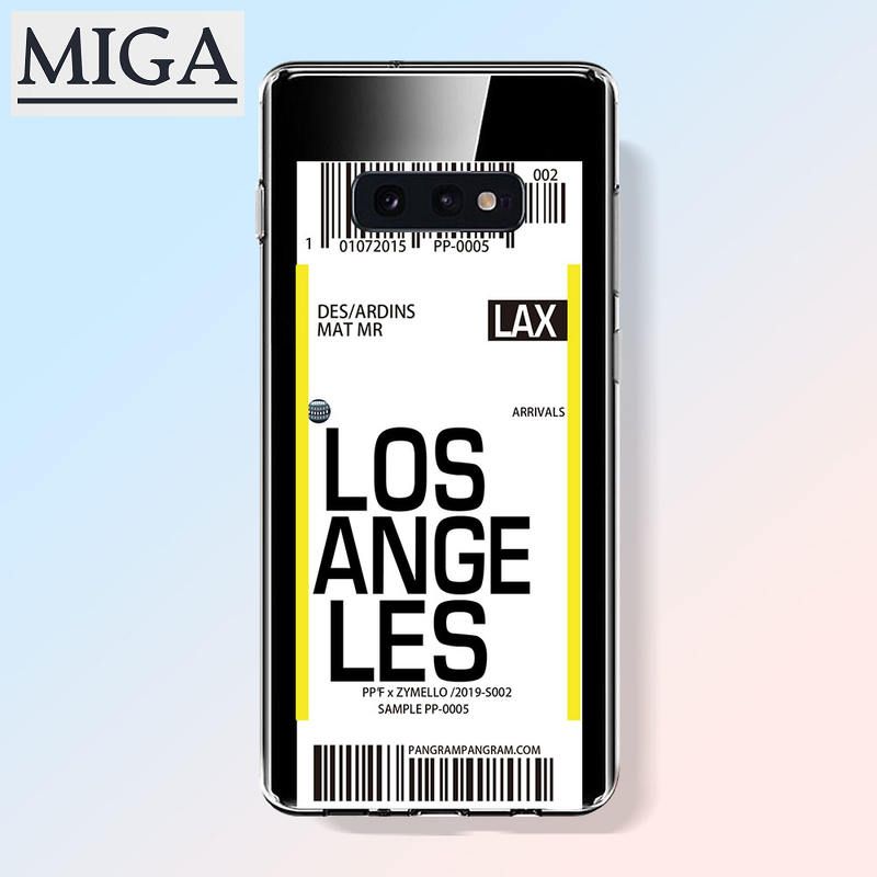 For Samsung Galaxy S10 S10 Plus S10e Case Flight Ticket Letter Soft Silicone Back Cover Boarding Pass Phone Case