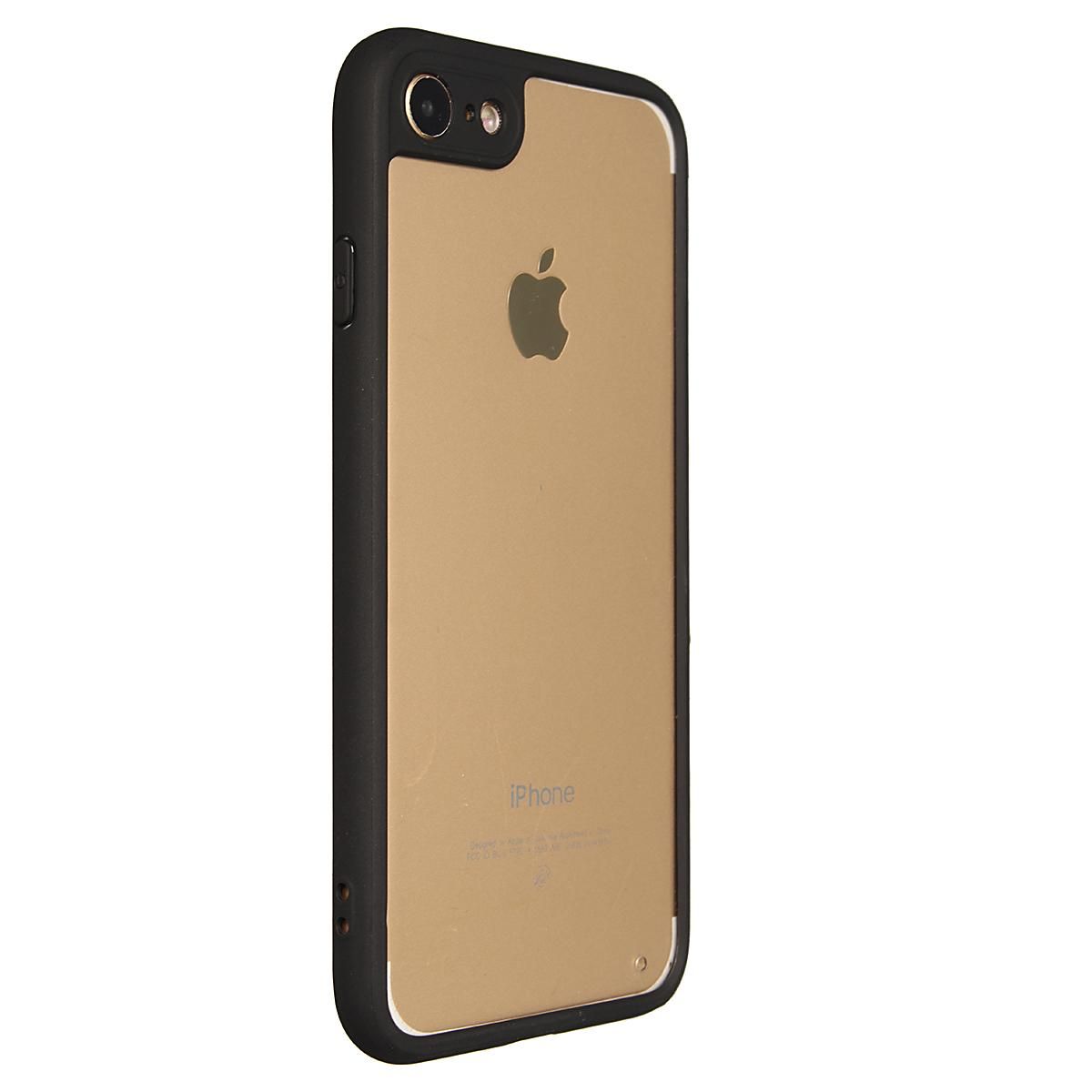 Transparent For iPhone 7 Colorful Crystal Clear TPU Protective Phone Case Ultra Thin Dirt Resistance Soft Back Cover  Black - Black
