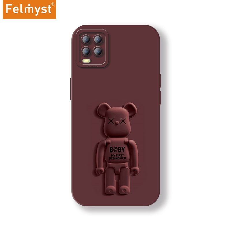 Bearbrick For Xiaomi Mi 10 Lite 5G Back Mobile Phone Holder Case XX Be@rbrick Simple Luxury Mens Girls Liquid Silicone Protect Lens Shockproof Full Soft Cover