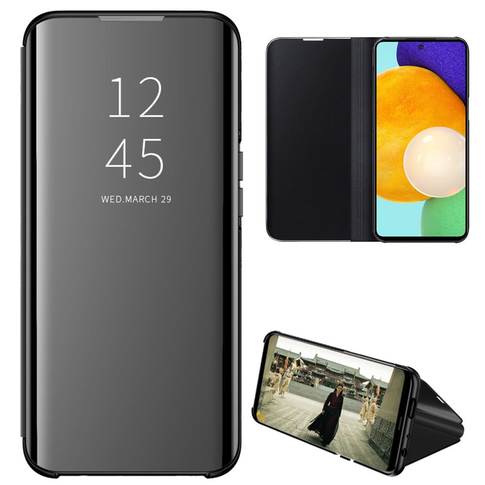 Smart Mirror Flip Phone Case For Samsung Galaxy A52 5G/A52 4G View PU Leather Stand Protective Cover