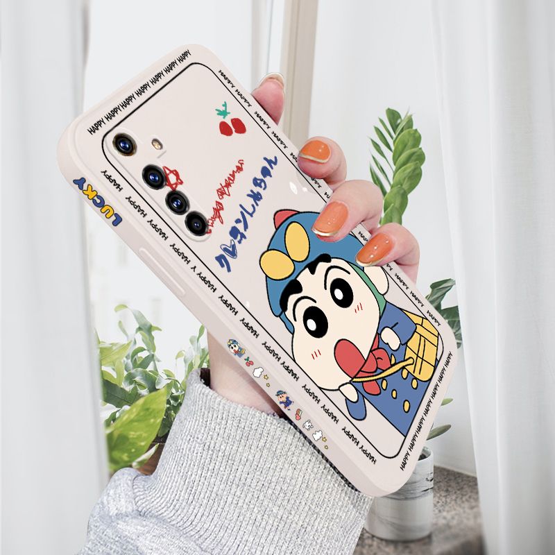 AMORVOR for Realme X50 Pro 5G Back Cover Cartoon Shin-chan Action Kamen Side design Soft Case Liquid Silicone Phone Cases