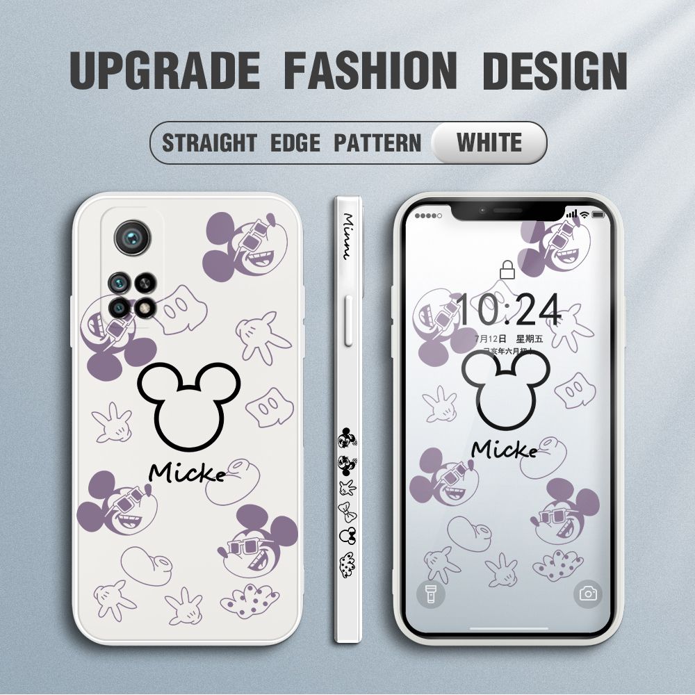 Jizetin for Xiaomi Mi 10T / 10T Pro Case Creative Printing Pattern Side Design Phone Case Square Edge Pattern Liquid Silicone Cases Full Cover Camera Shockproof Protective Case