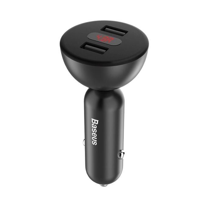 CCALL-YT01 Shake-Head Dual USB Fast Car Charger  - Black