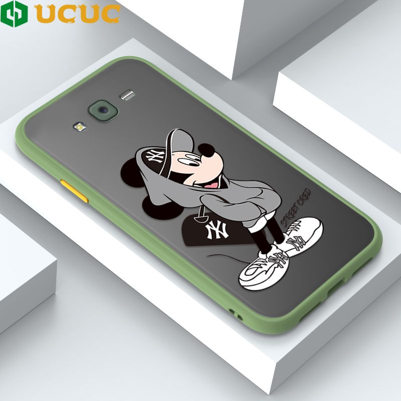UCUC for Samsung Galaxy J5 2015 J5008 J5009 Back Cover Handsome Mouse Frosted Transparent Hard Phone Case Thin Shockproof Full Cover Camera Protect Case