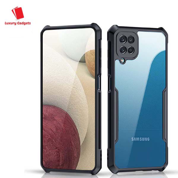Trendy Clear Case For Samsung Galaxy A12 / M12 / F12 - Luxury Transparent Crystal Ultra Thin Light Weight Stylish Slim Shockproof Camera Bumper Protective Xundu Cover - Phone - Phone Back Cover