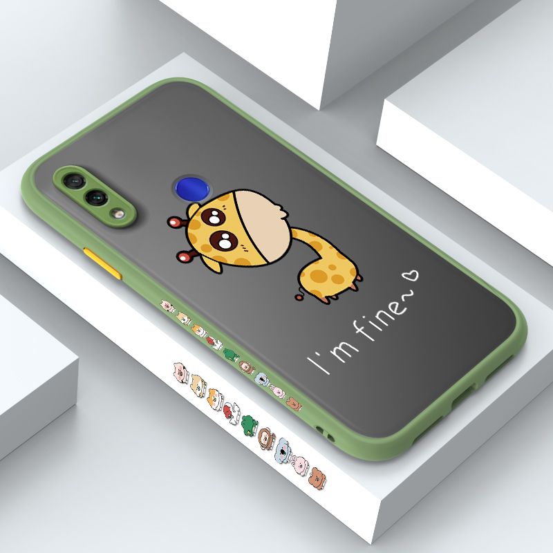 ZeroQiQi for Redmi Note 7 Pro Case Cute Funny Giraffe Side Printing Cover Frosted Ultra Thin Protective Anti Fall Phone Case