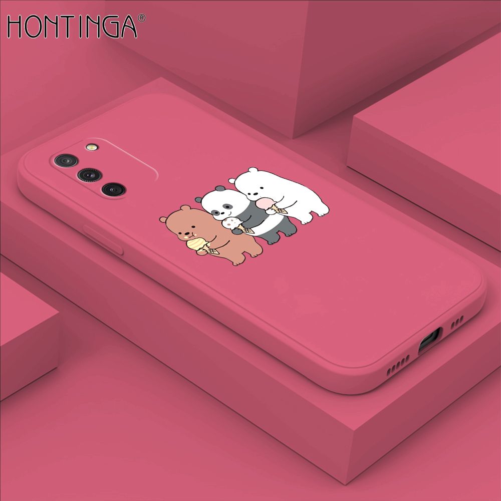 Hontinga for Samsung Galaxy S10 Lite Case Cute Cartoon Bear  Phone Case Soft Square Edge Silicone Cases Full Lens Cover Shockproof Protection Cover