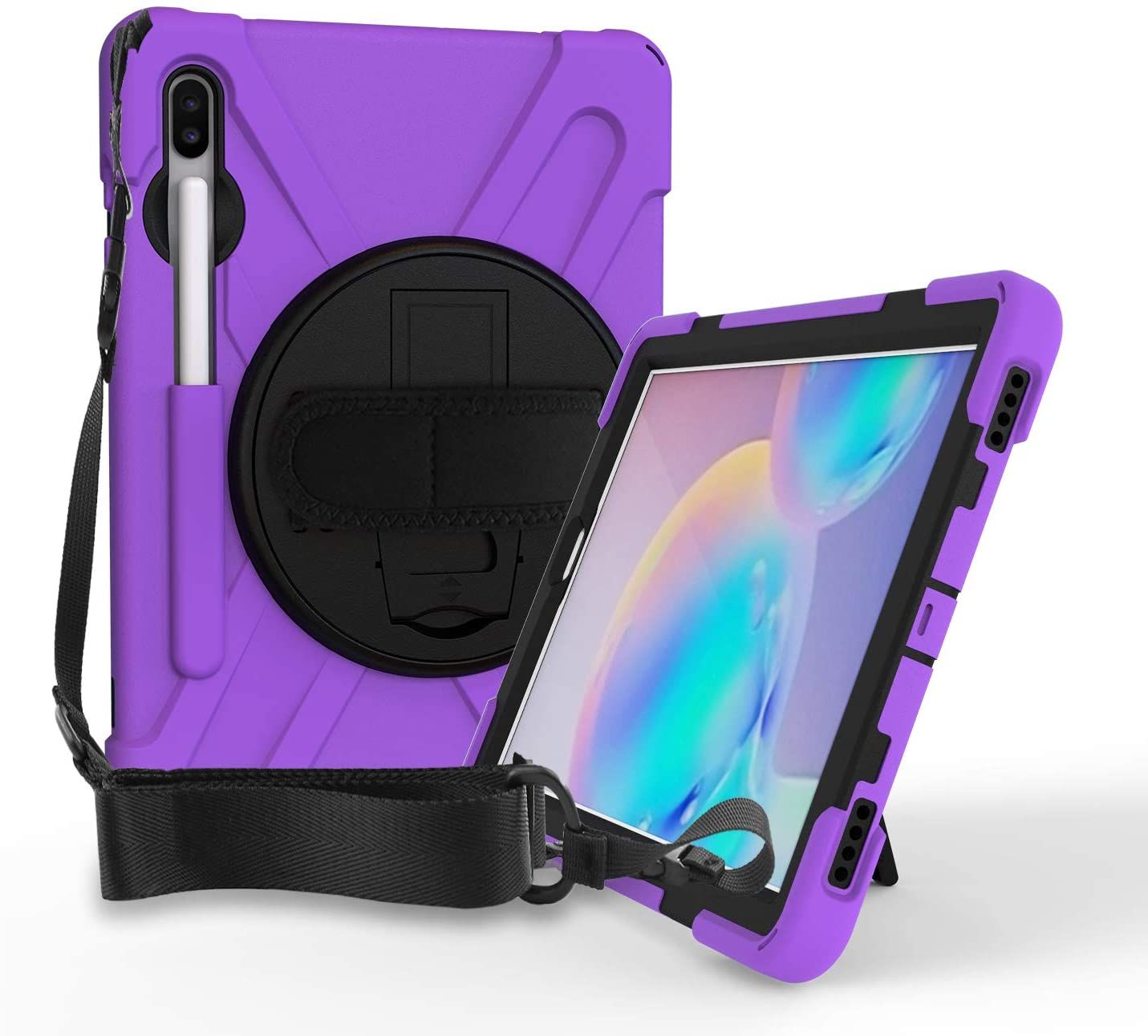 Case for Samsung Galaxy S7 11"Plus 12.4"FE S6 10.5"lite 10.4"Heavy Duty Shockproof Kid Cover Kickstand Handle Shoulder Strap