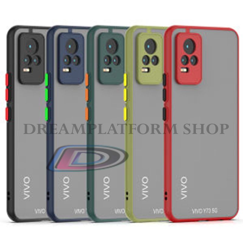 VIVO Y21 Bumper Frosted Shockproof Protection Casing Hard Phone Case Matte Back Cover