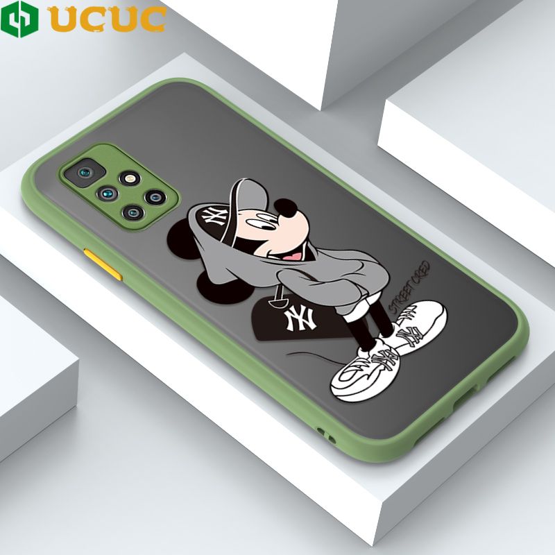 UCUC for Redmi 10 Back Cover Handsome Mouse Frosted Transparent Hard Phone Case Thin Shockproof Full Cover Camera Protect Case