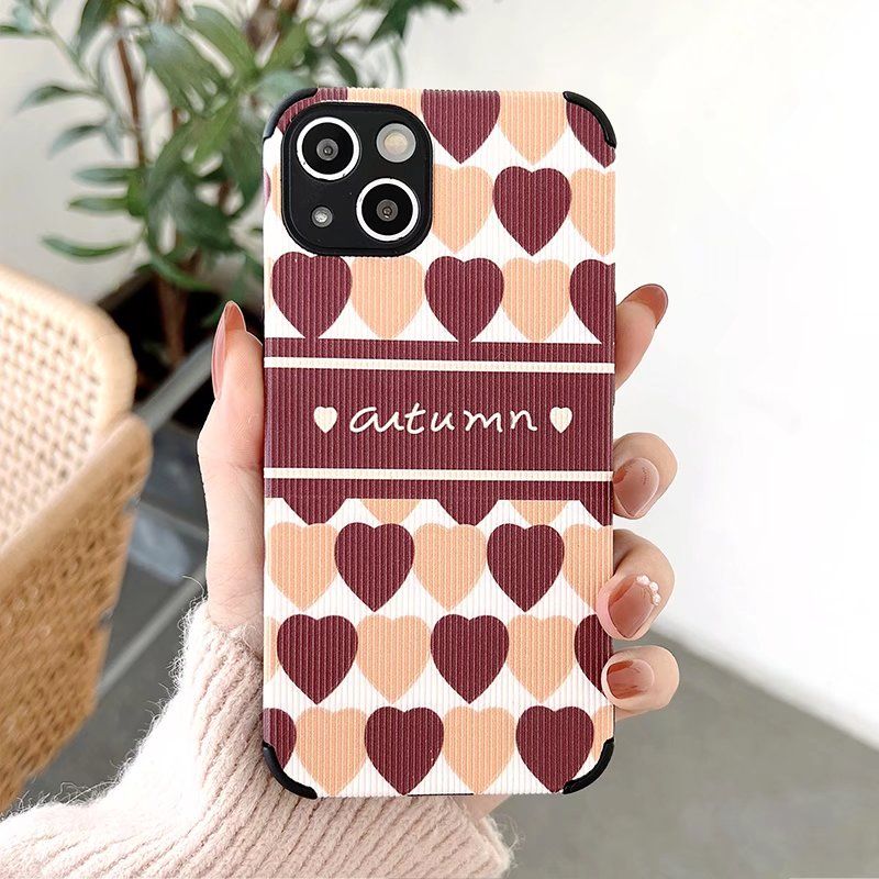 Olige Case For Huawei Nova 7 For Girls Trend Fashion Love Heart Camera Protection Soft Leather Phone Cover