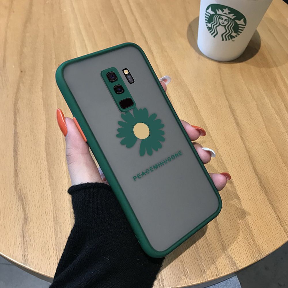 Jizetin for Samsung S9 Plus Back Cover Small Fresh Daisies Mobile Phone Case Ultra Thin Full Lens Protection Phone Case for Girl