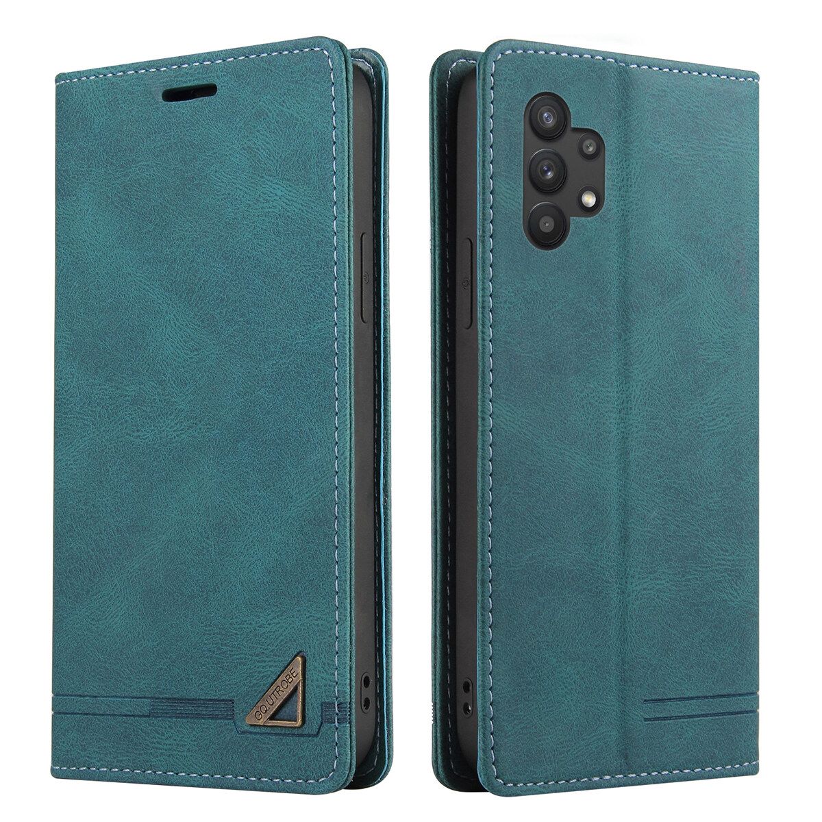 Retro Leather Wallet Foldable Built-in Card Slot and Magnetic Closure Protective Cover For Samsung Galaxy A32 5G Phone Cover Case