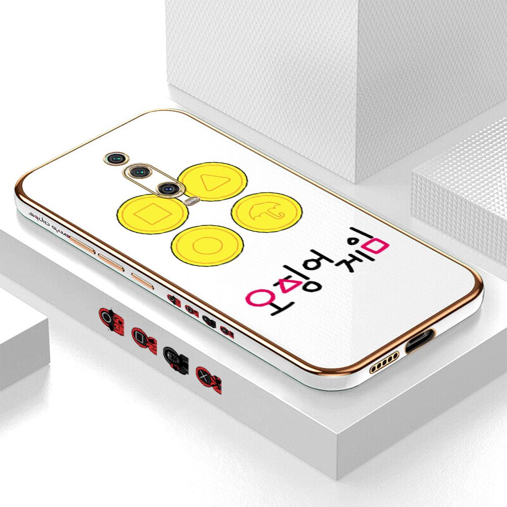 Luxury 6D Plating Soft Casing Silicone Square Frame Phone Case For Xiaomi 9T Pro Case Shiny Bling Back Cover Popular Game Patterns Square Edge Pattern Design Soft Case + Free Lanyard