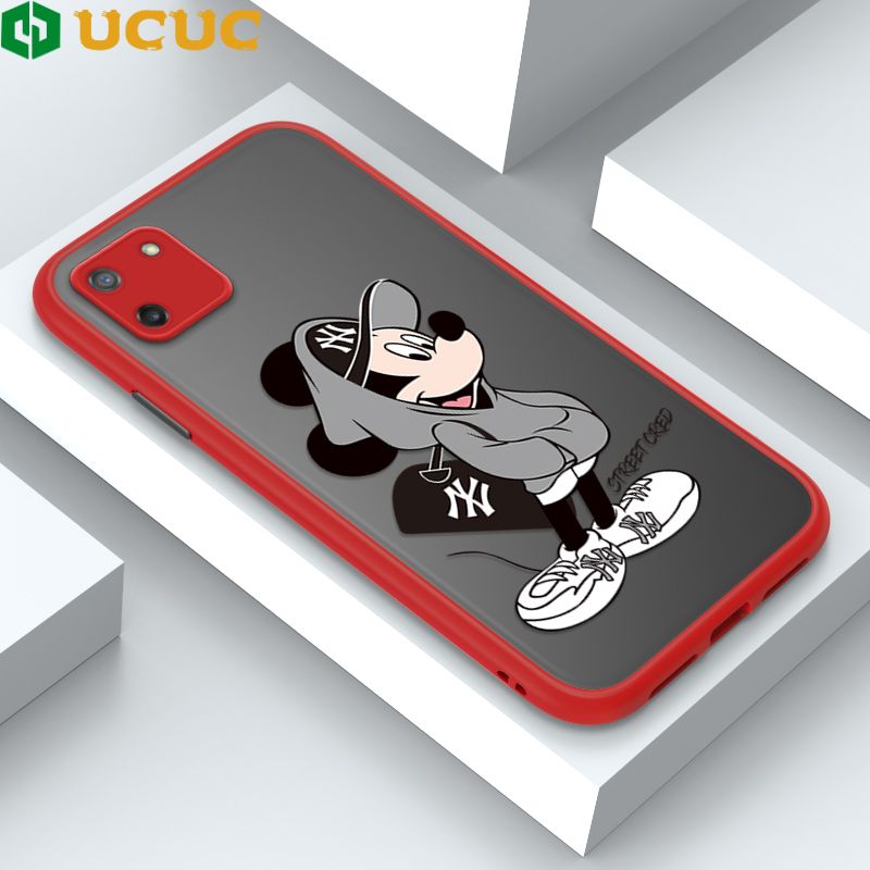 UCUC for Realme C11 Back Cover Handsome Mouse Frosted Transparent Hard Phone Case Thin Shockproof Full Cover Camera Protect Case