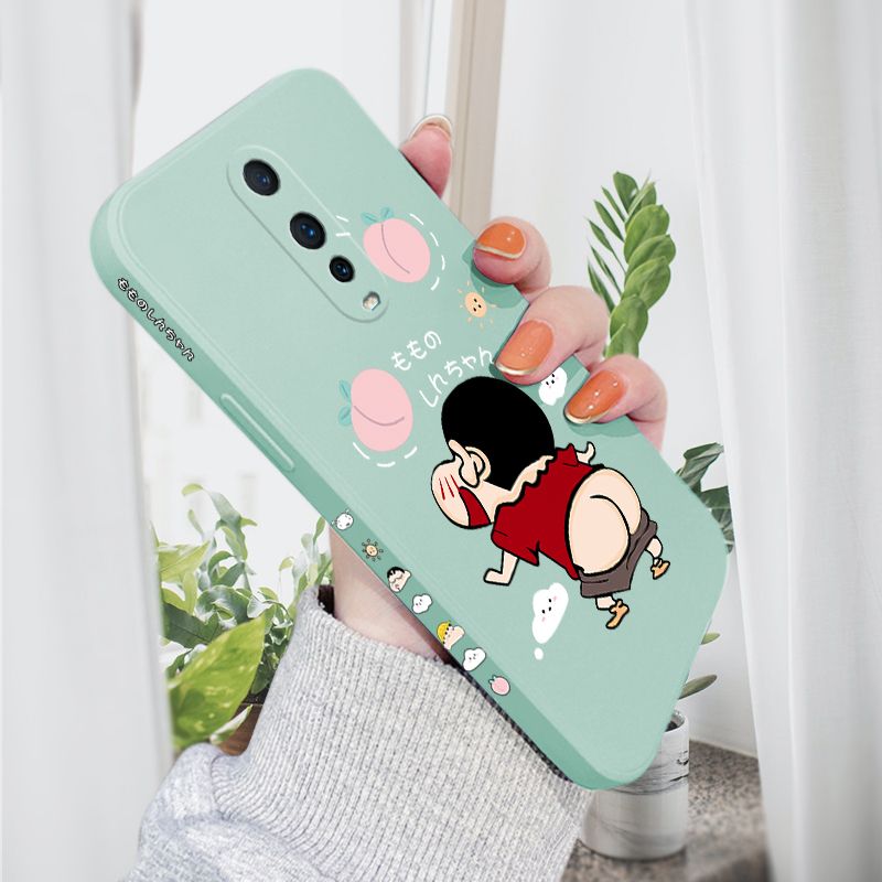 AMORVOR for OPPO R17 Pro Back Cover Cute Cartoon Crayon Shin-Chan Side design Soft Case Liquid Silicone Phone Cases