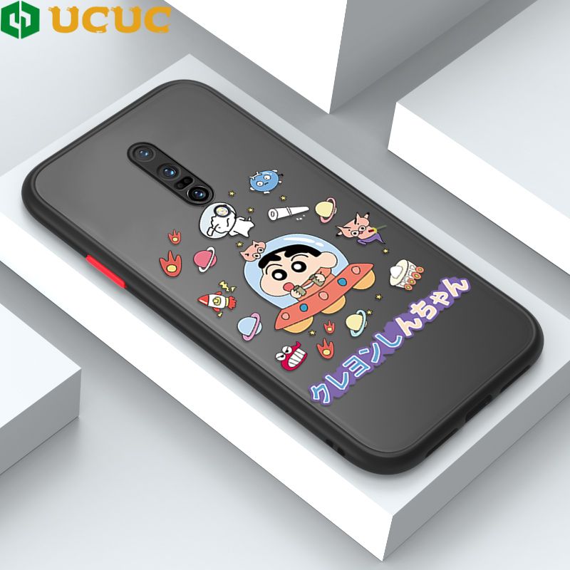UCUC for OnePlus 7 Pro Back Cover Spaceship Shinchan Frosted Transparent Hard Phone Case Thin Shockproof Full Cover Camera Protect Case