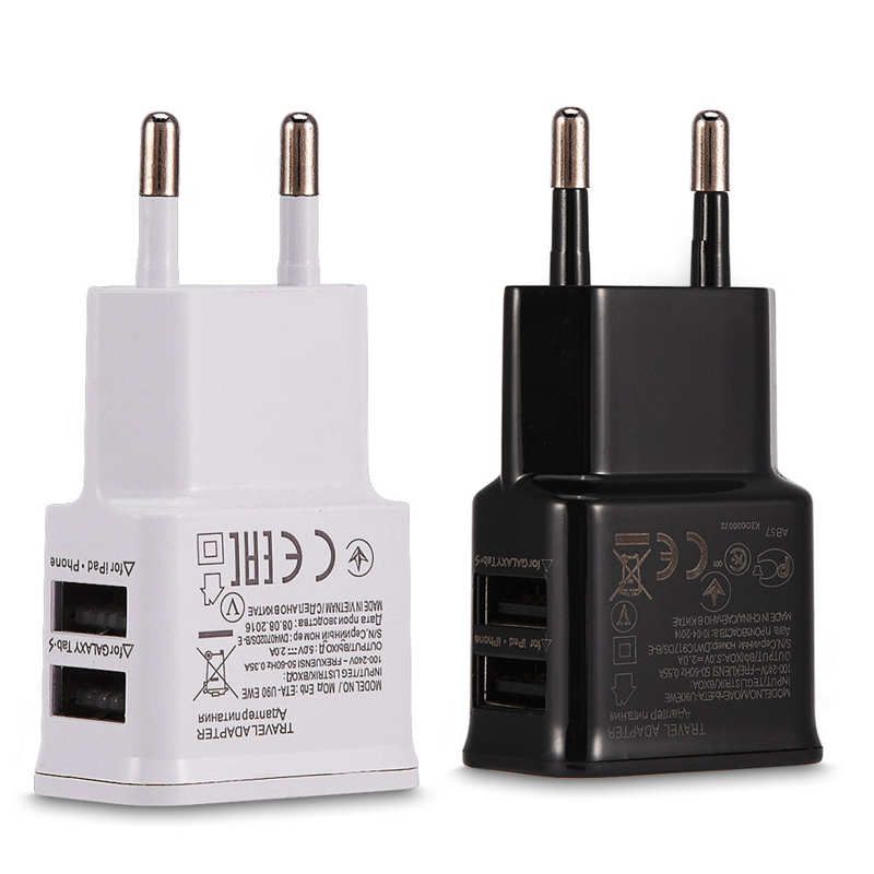 5V 2A Universal Dual USB Ports Portable Fast Quick Charging Charger w/ EU Plug