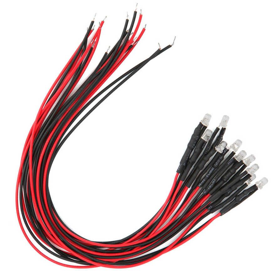 3mm LED Pre Wired Prewired 50Pcs Lights Emitting Diodes Round Head Single Flashing Model 12V