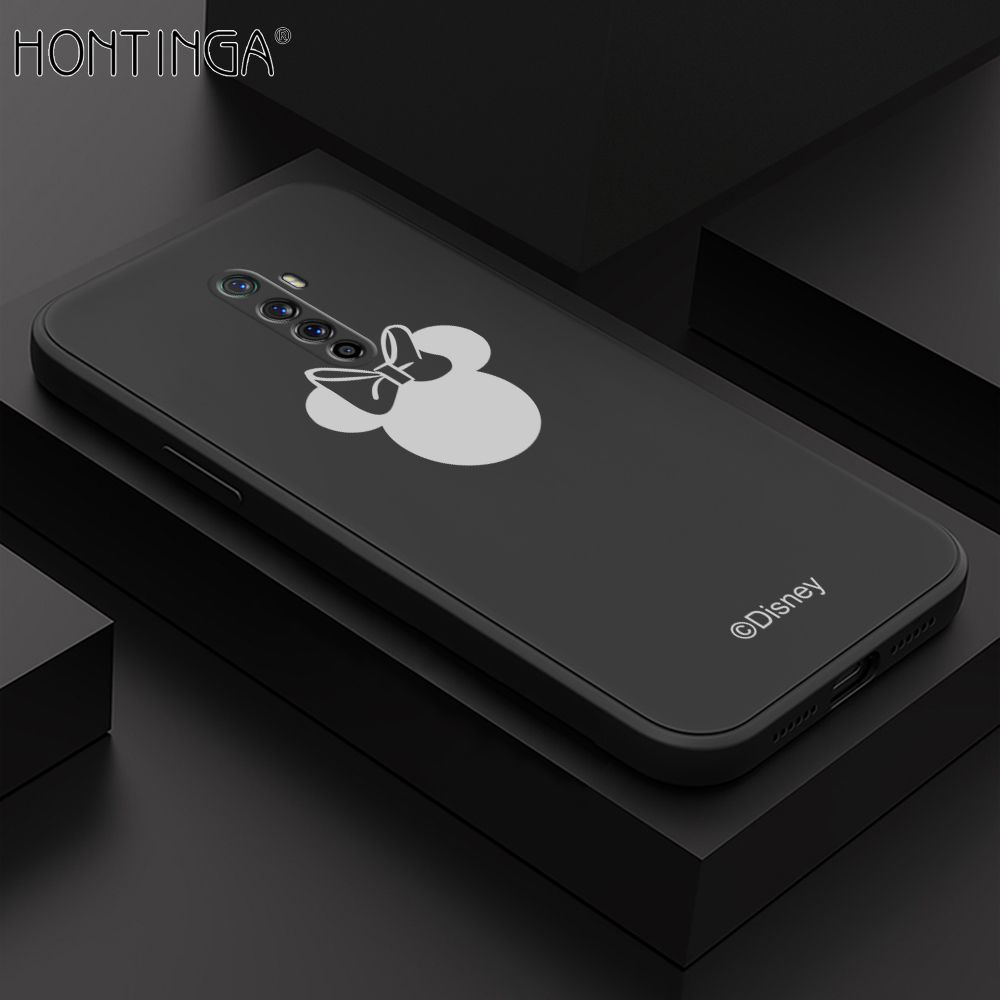 Hontinga for OPPO Reno Ace Case Cartoon Mouse Phone Case Soft Square Edge Silicone Cases Full Lens Cover Shockproof Protection Cover